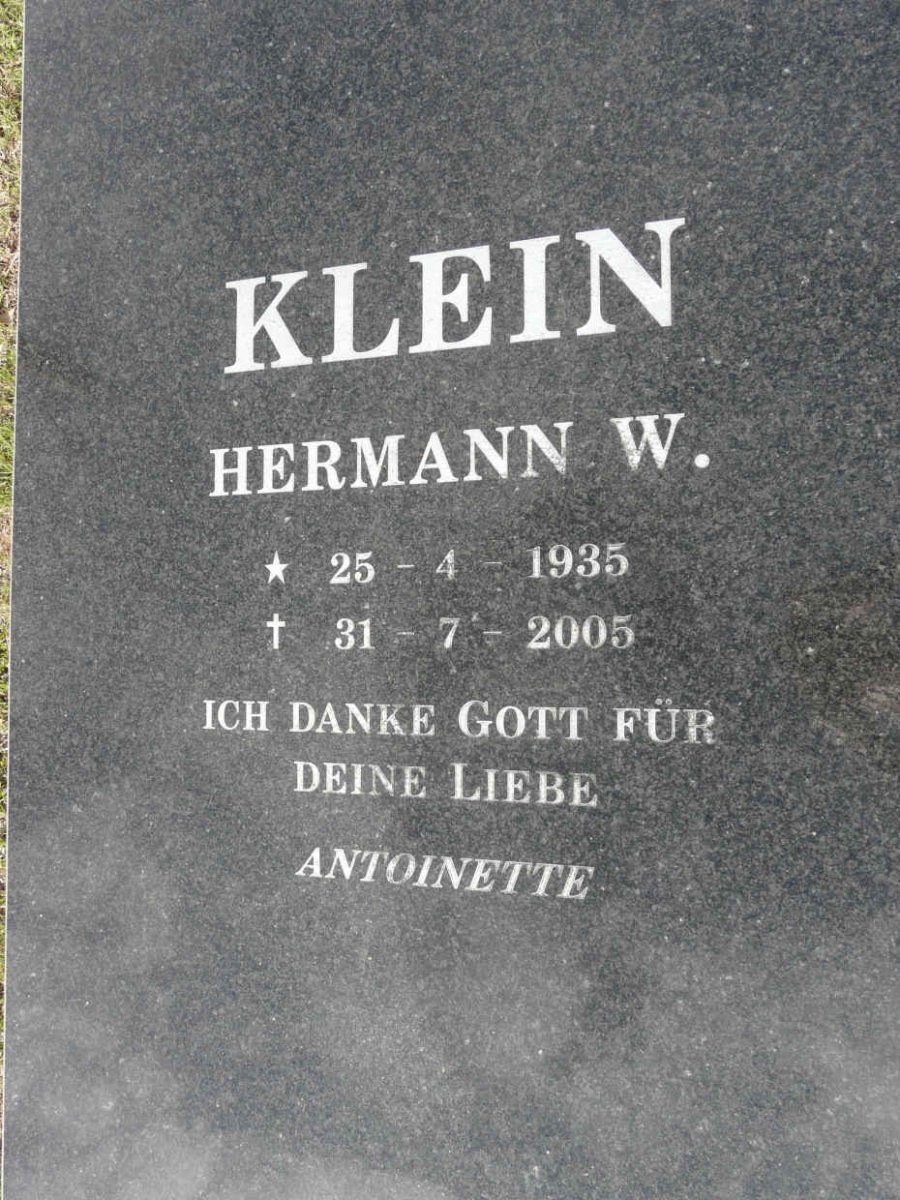 KLEIN Hermann W. 1935-2005