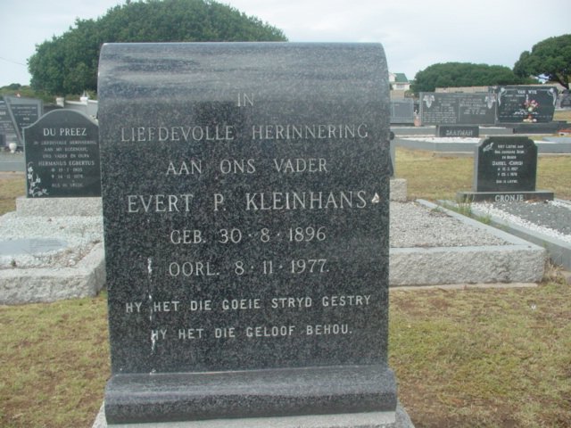 KLEINHANS Evert P. 1896-1977