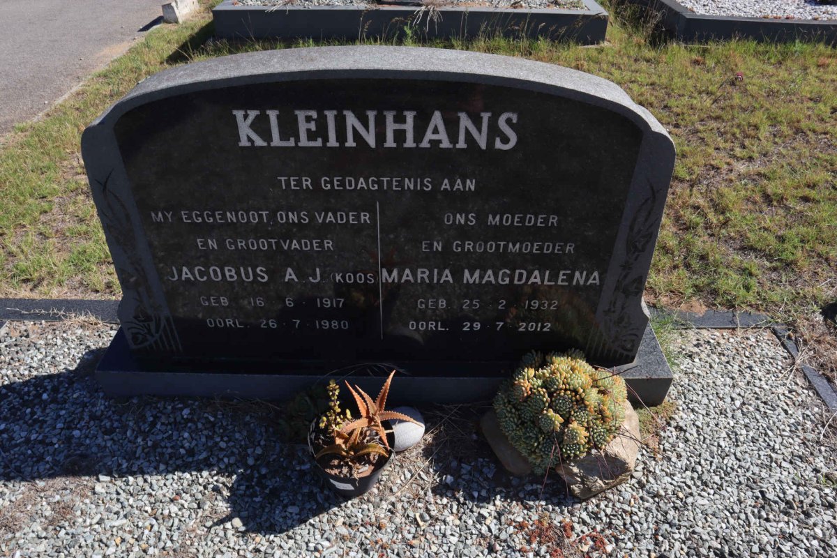 KLEINHANS Jacobus A.J. 1917-1980 & Maria Magdalena 1932-2012