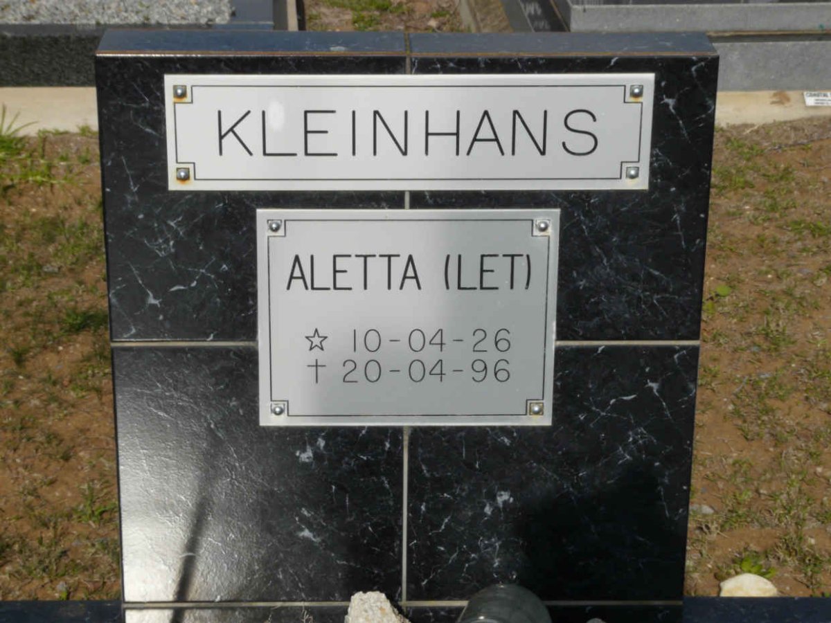 KLEINHANS Aletta 1926-1996
