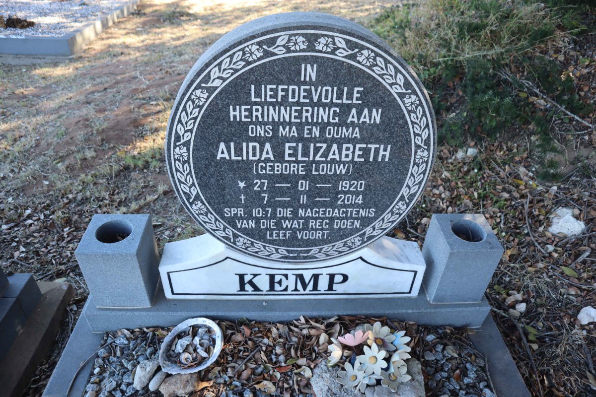 KEMP Alida Elizabeth nee LOUW 1920-2014