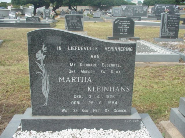 KLEINHANS Martha 1926-1984