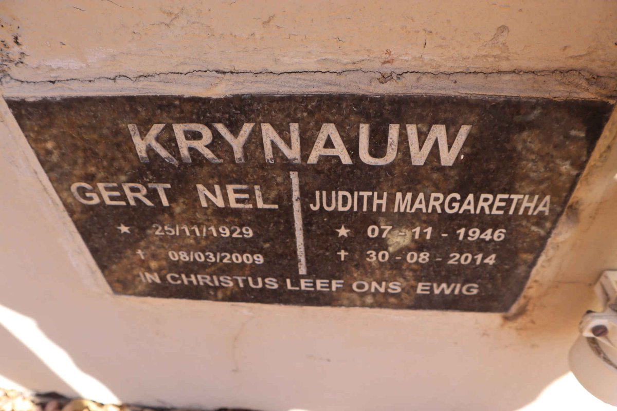 KRYNAUW Gert Nel 1929-2009 & Judith Margaretha 1946-2014
