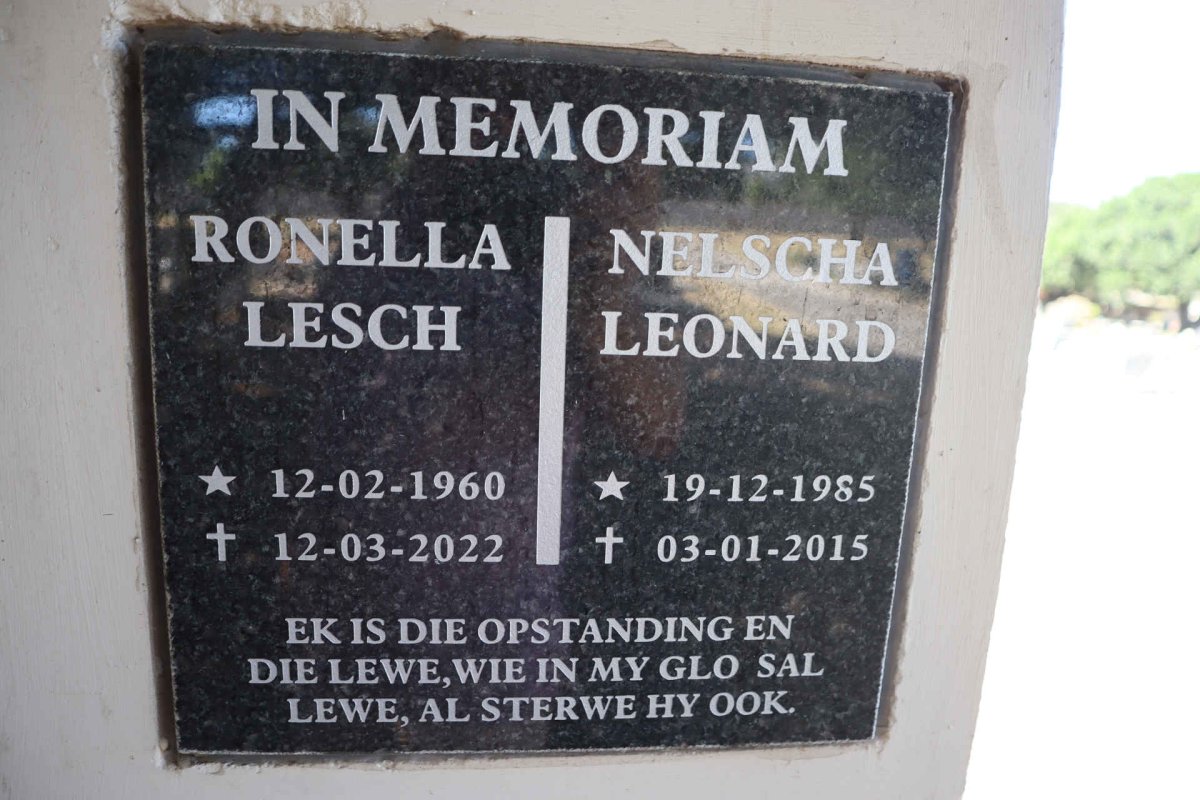 LESCH Ronella 1960-2022 :: LEONARD Nelscha 1985-2015