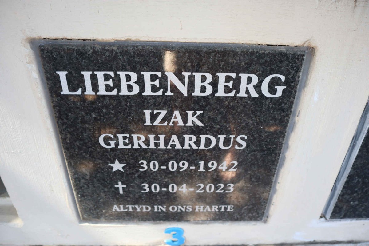 LIEBENBERG Izak Gerhardus 1942-2023