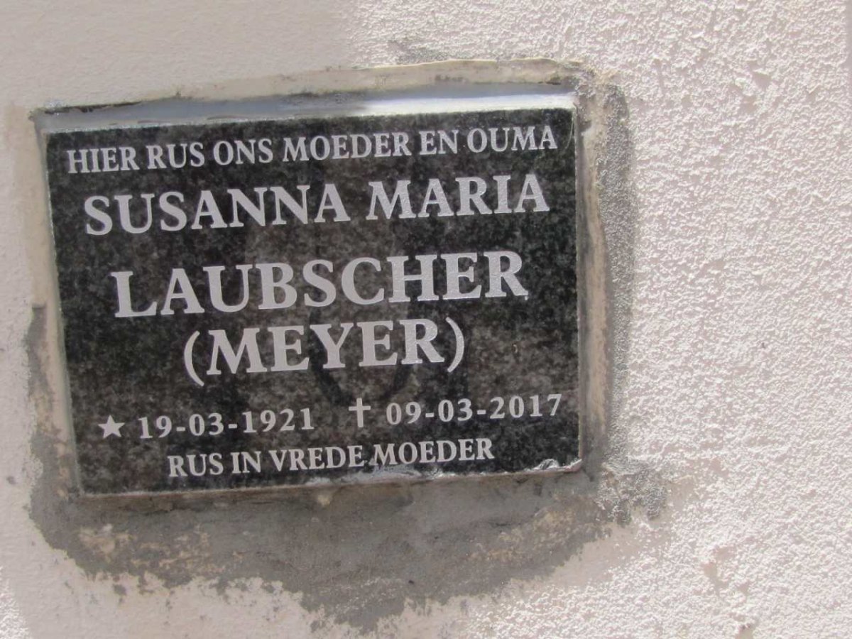 LAUBSCHER Susanna Maria nee MEYER 1921-2017