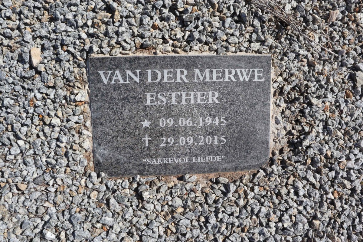 MERWE Esther, van 1945-2015