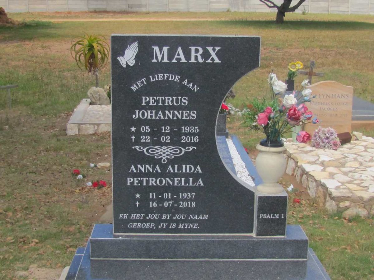 MARX Petrus Johannes 1935-2016 &amp; Anna Alida Petronella 1937-2018