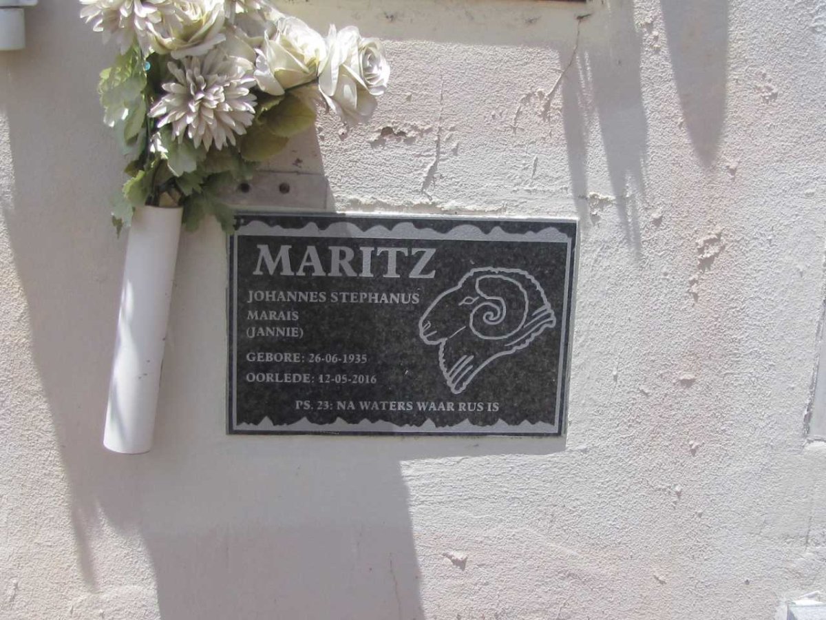 MARITZ Johannes Stephanus Marais 1935-2016