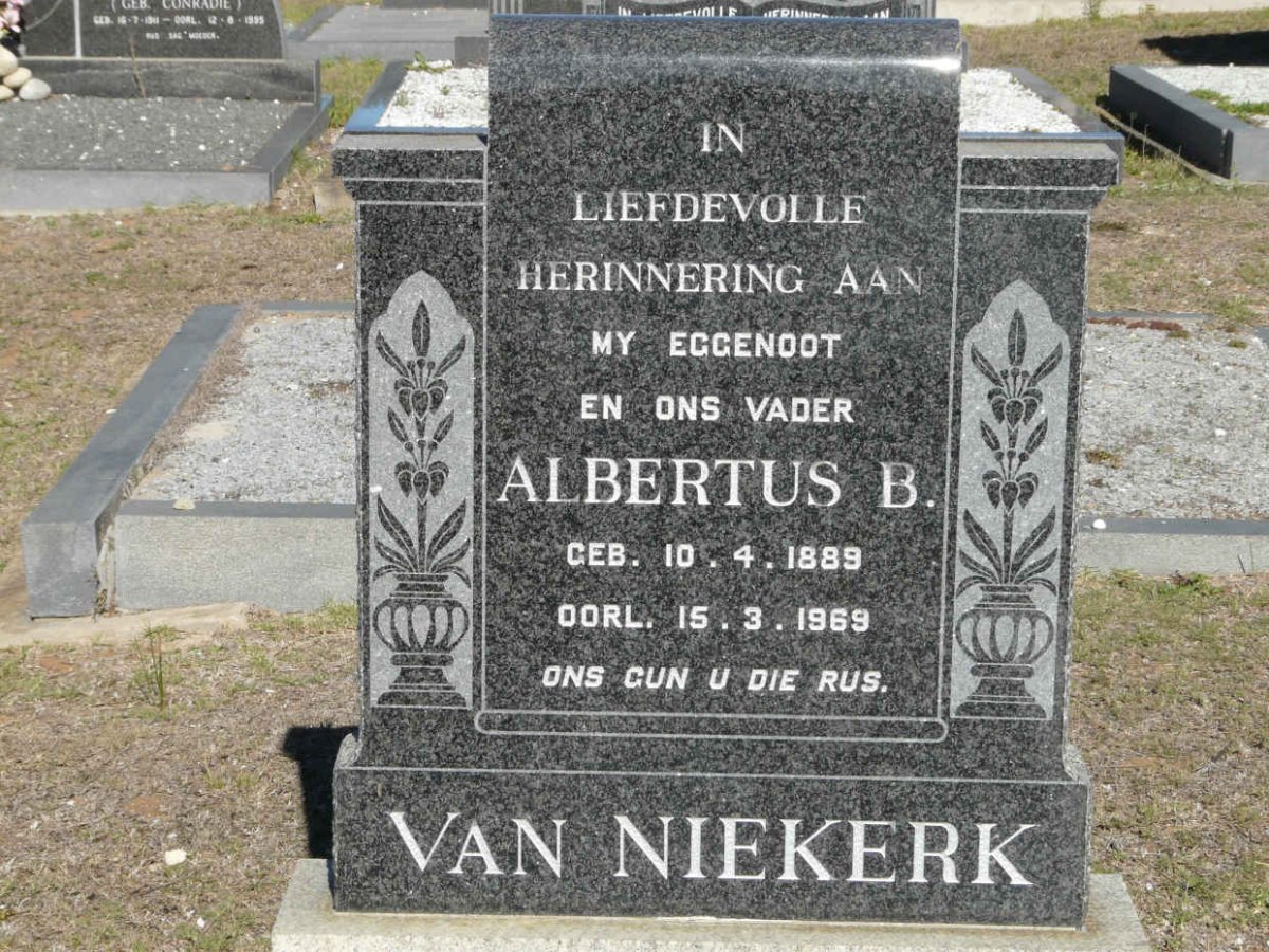 NIEKERK Albertus B., van 1889-1969