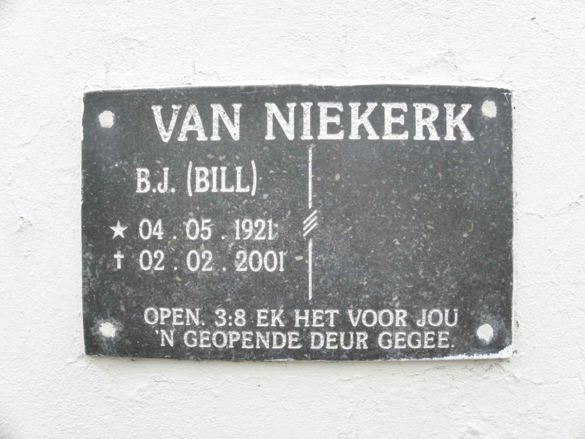 NIEKERK B.J., van 1921-2001