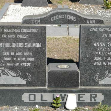 OLIVIER Bartholomeus Salmon 1889-1969 &amp; Anna Sophia STEYN 1899-1982
