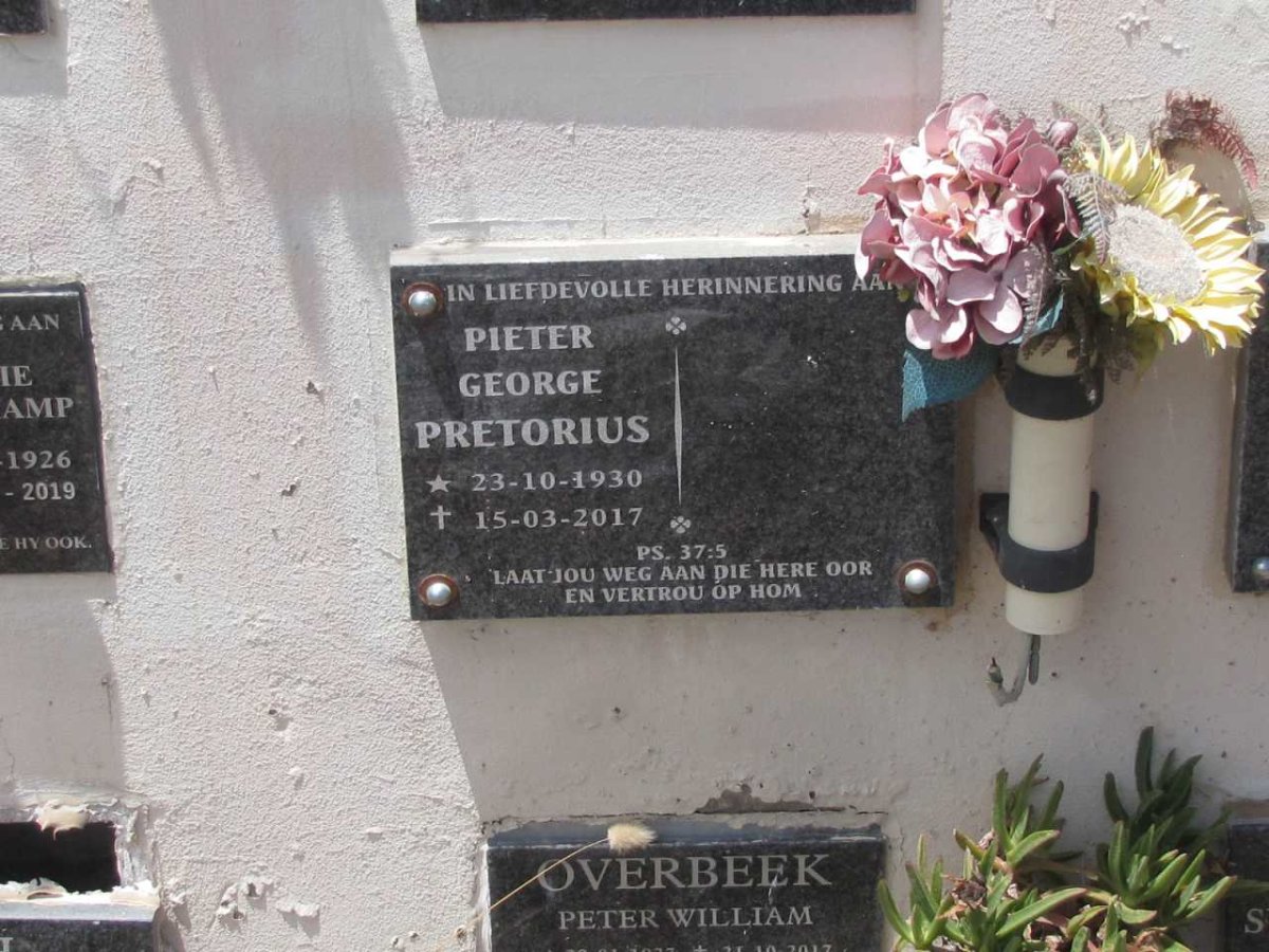 PRETORIUS Pieter George 1930-2017
