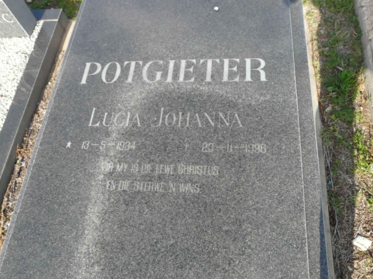 POTGIETER Lucia Johanna 1934-1996