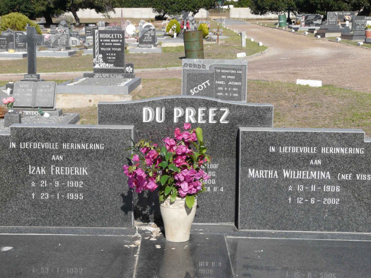 PREEZ Izak Frederik, du 1902-1995 &amp; Martha Wilhelmina VISSER 1906-2002