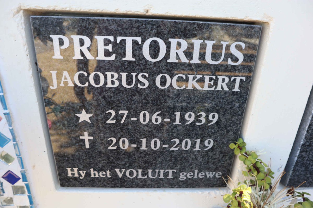 PRETORIUS Jacobus Ockert 1939-2019