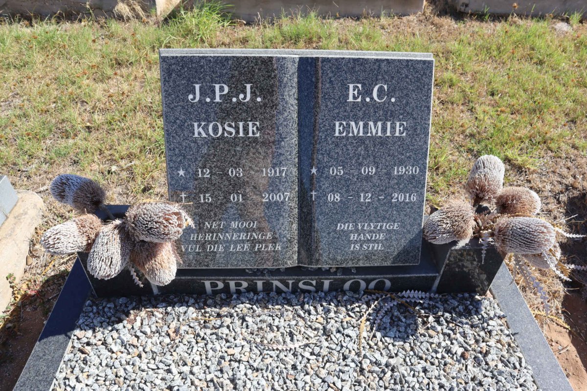 PRINSLOO J.P.J. 1917-2007 & E.C. 1930-2016