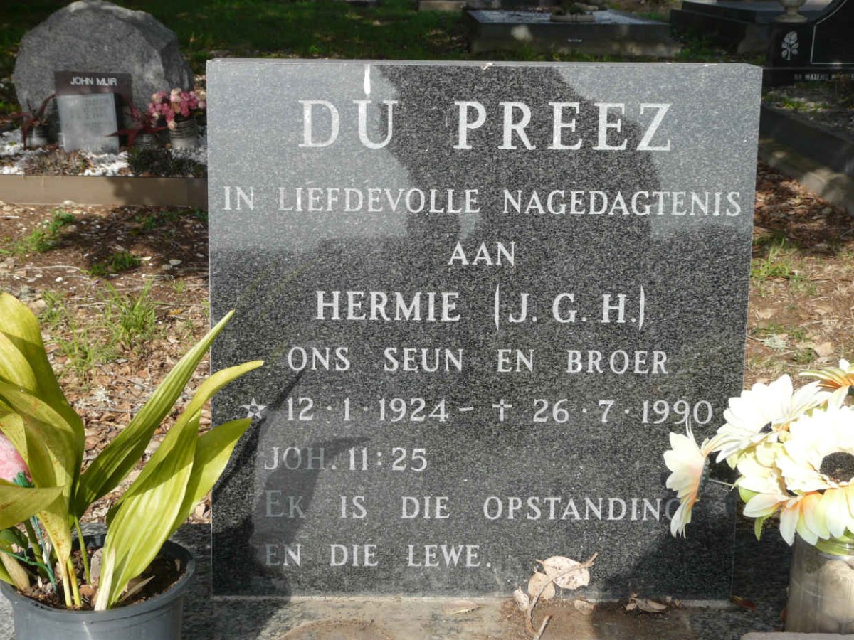 PREEZ J.G.H., du 1924-1990