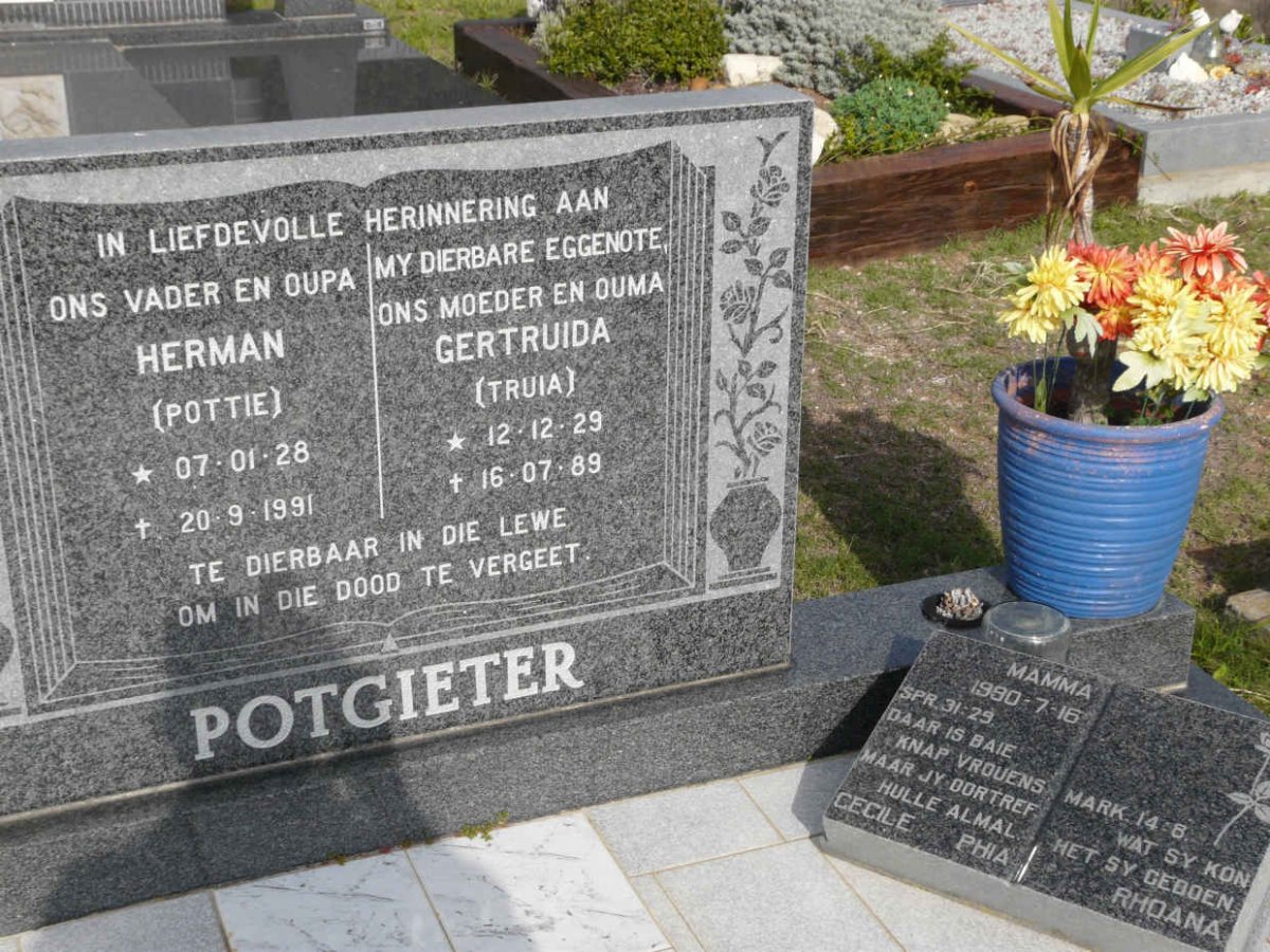 POTGIETER Herman 1928-1991 &amp; Gertruida 1929-1989