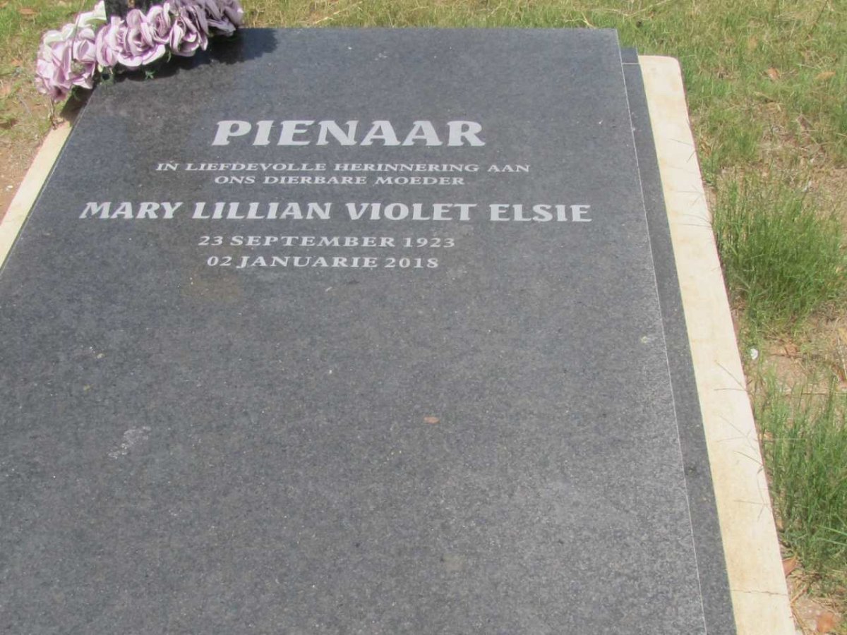 PIENAAR Mary Lillian Violet Elsie 1923-2018