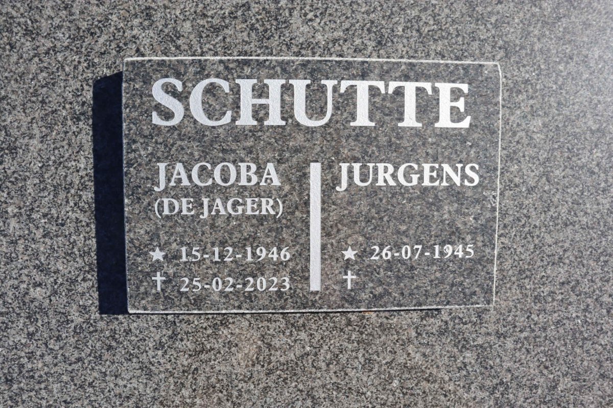 SCHUTTE Jurgens 1945- & Jacoba DE JAGER 1946-2023