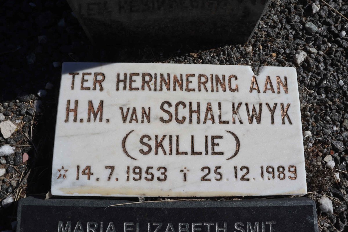 SCHALKWYK H.M., van 1953-1989