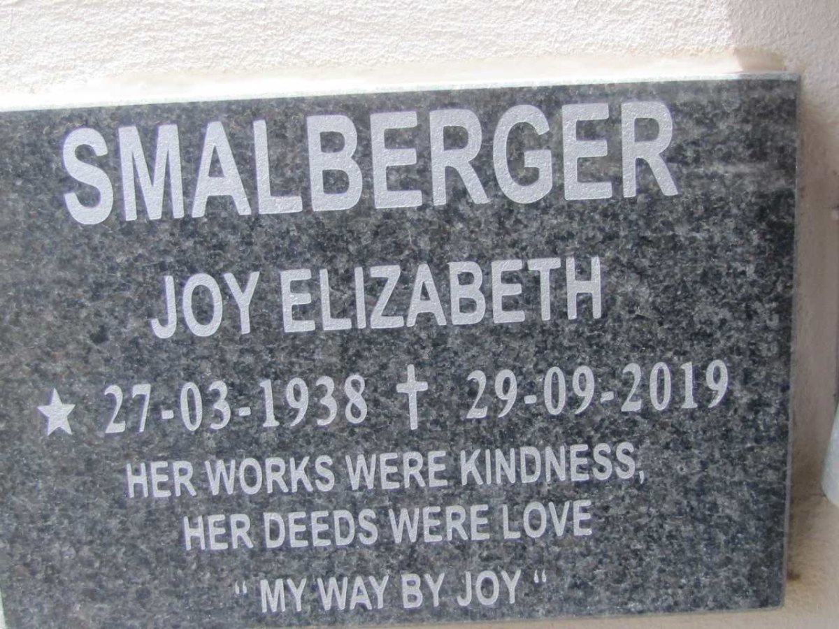 SMALBERGER Joy Elizabeth 1938-2019