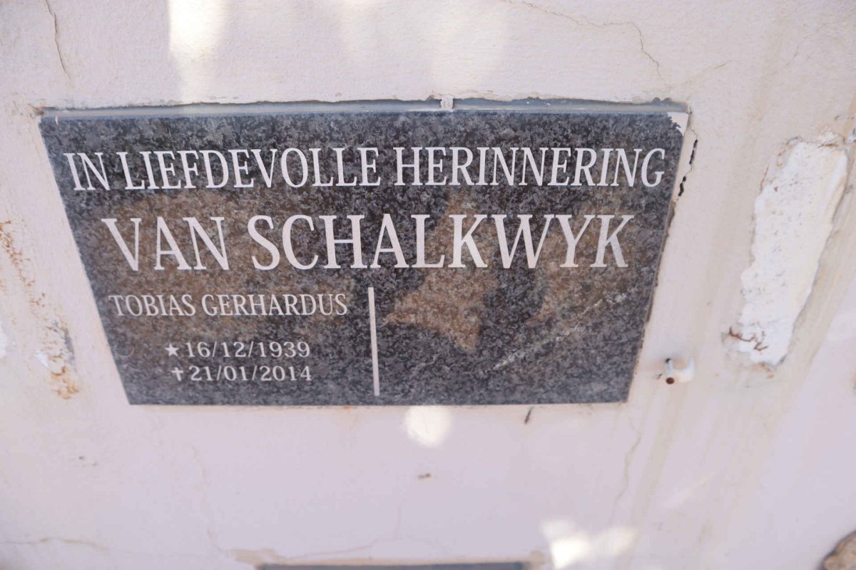 SCHALKWYK Tobias Gerhardus, van 1939-2014