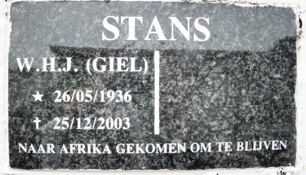 STANS W.H.J. 1936-2003