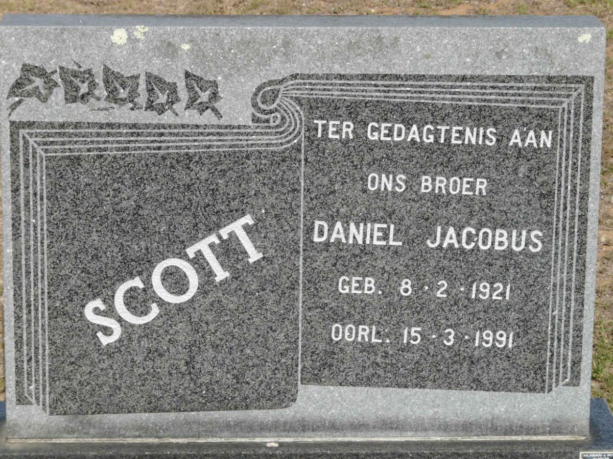 SCOTT Daniel Jacobus 1921-1991