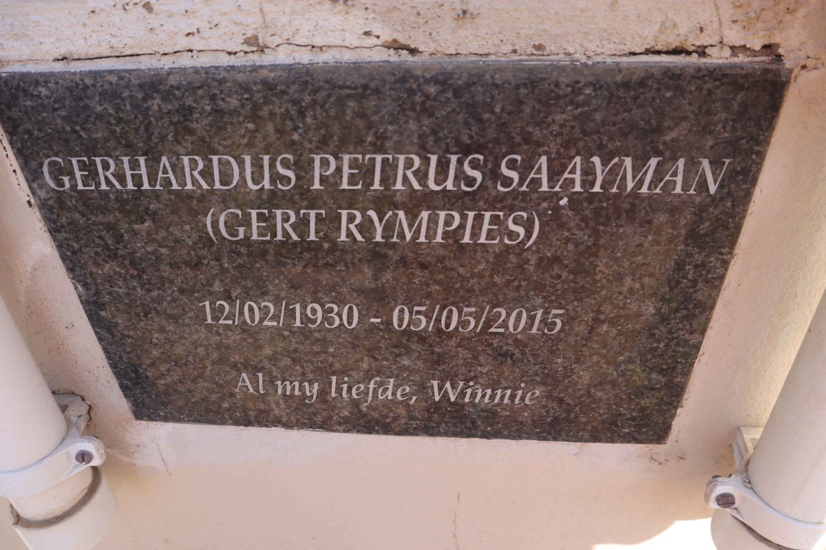 SAAYMAN Gerhardus Petrus 1930-2015