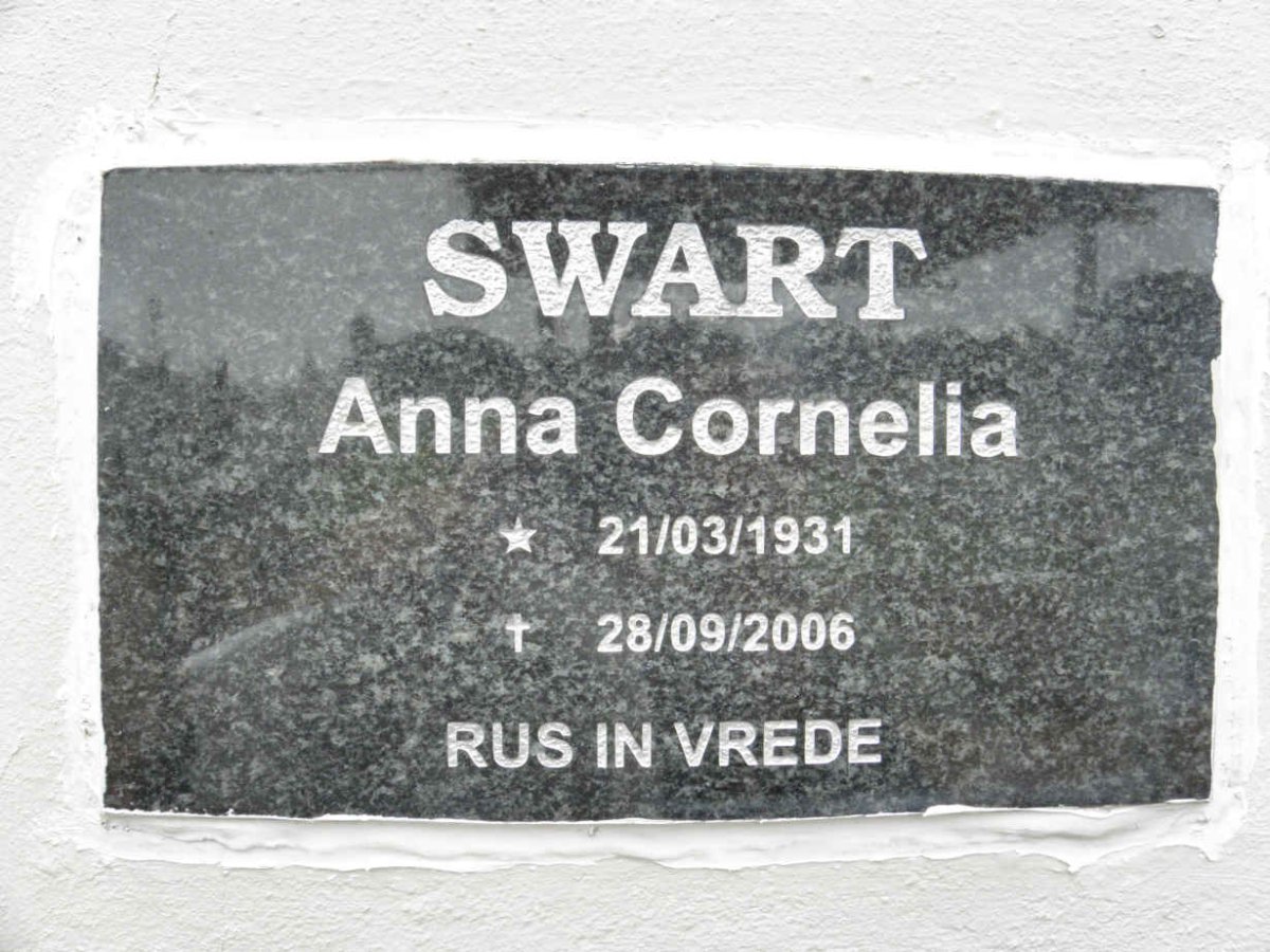 SWART Anna Cornelia 1931-2006