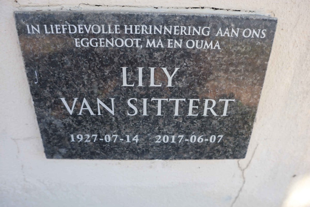 SITTERT Lily, van 1927-2017