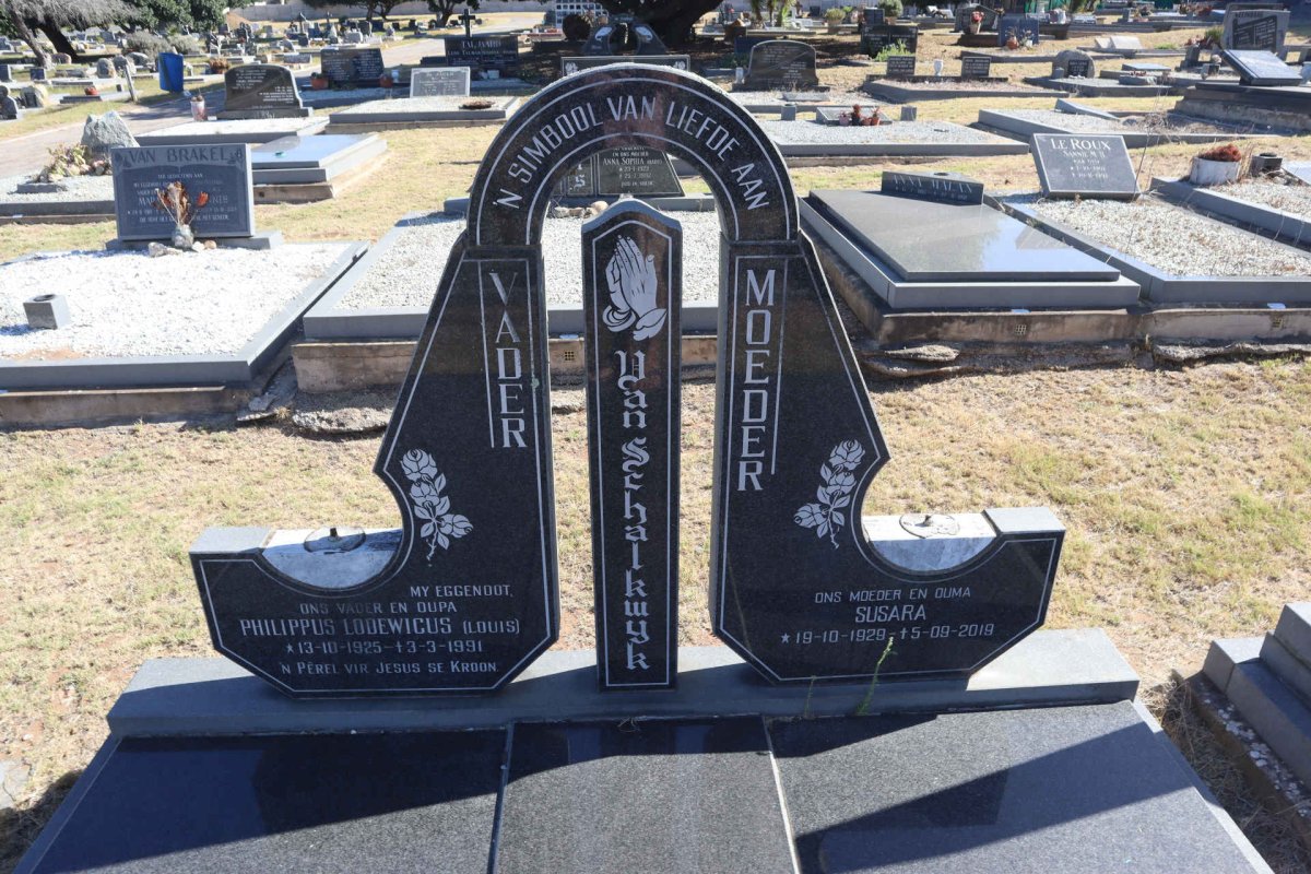 SCHALKWYK Philippus Lodewicus, van 1925-1991 & Susara 1929-2019