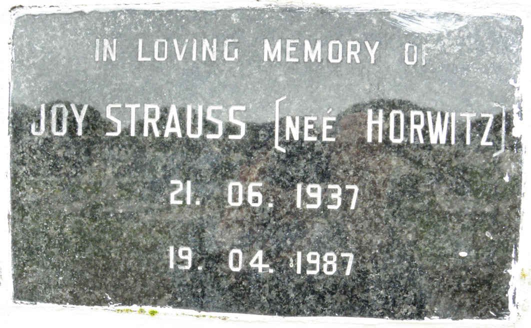 STRAUSS Joy nee HORWITZ 1937-1987