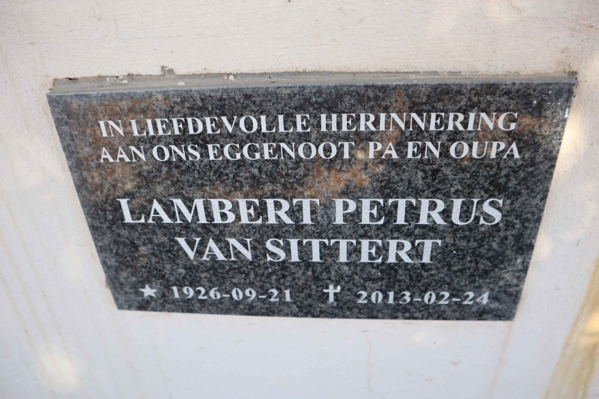SITTERT Lambert Petrus, van 1926-2013