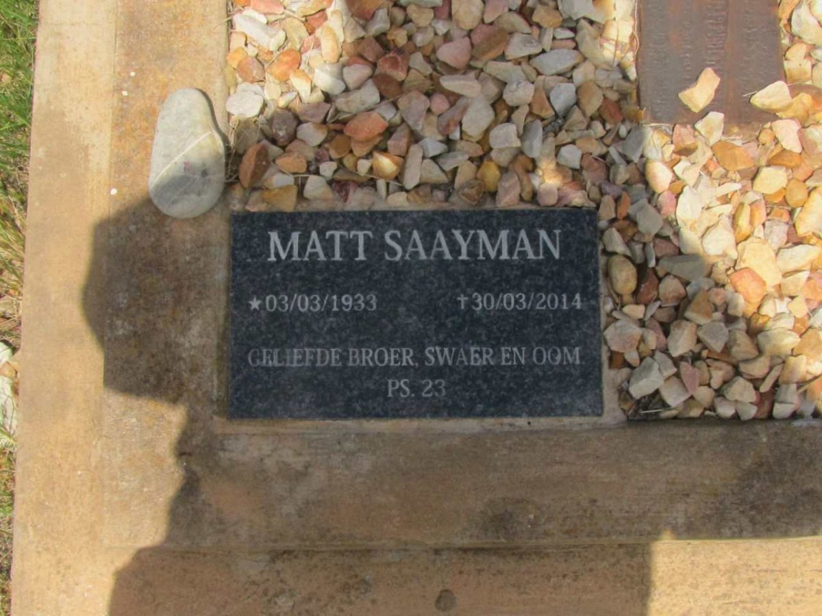 SAAYMAN Matt 1933-2014