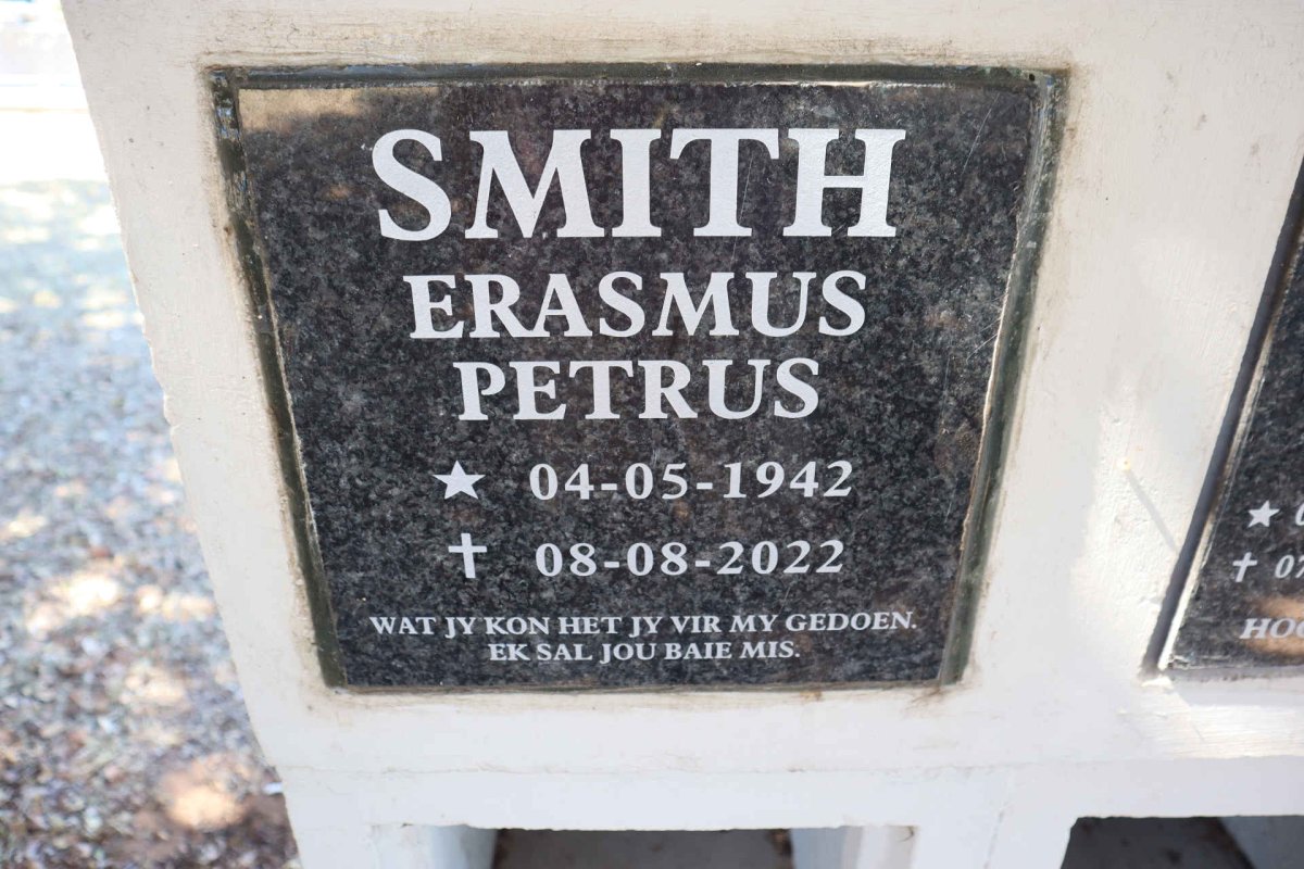 SMITH Erasmus Petrus 1942-2022