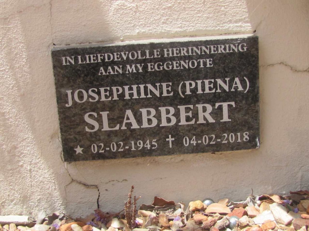SLABBERT Josephine 1945-2018