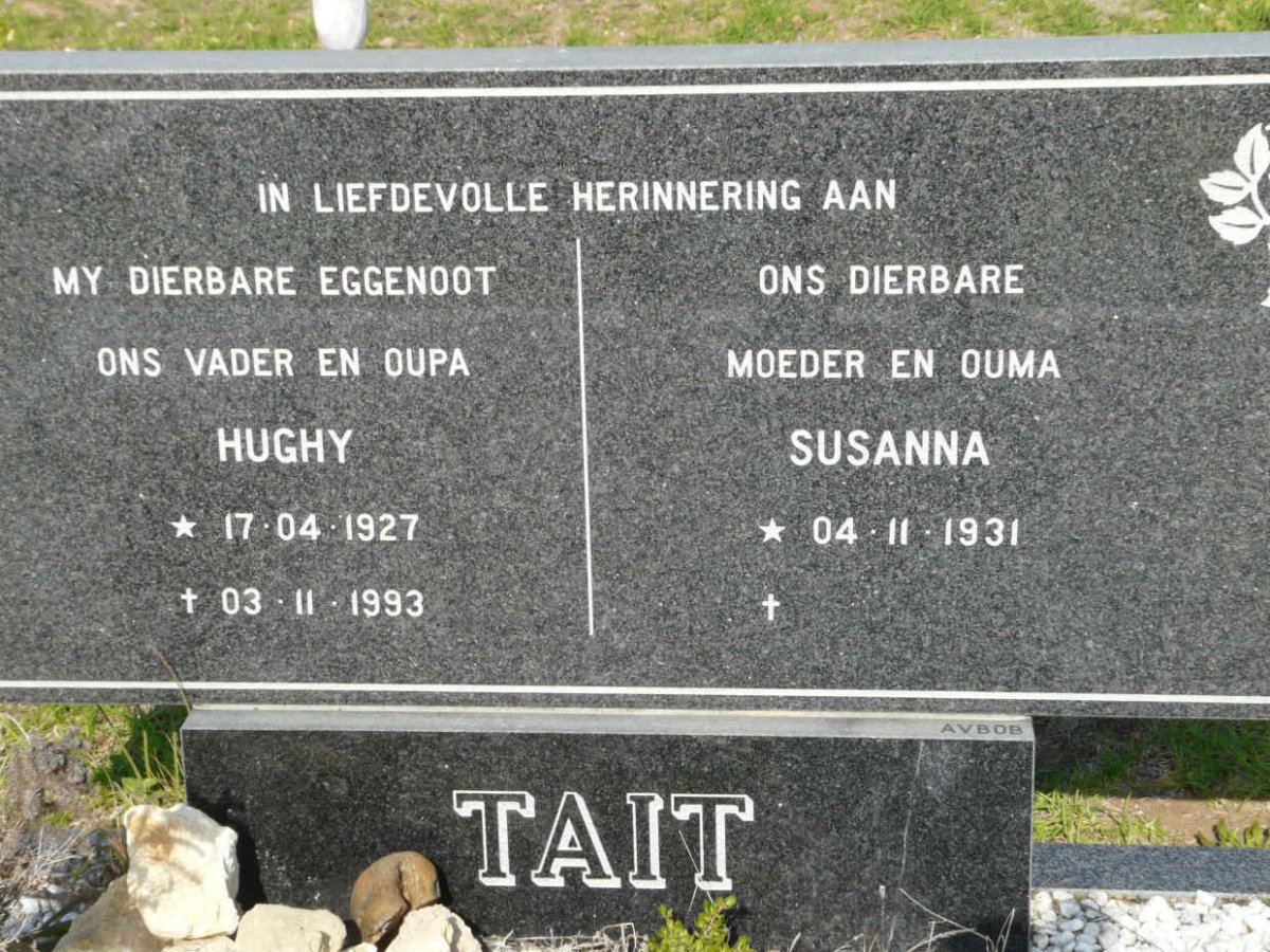 TAIT Hughy 1927-1993 &amp; Susanna 1931-