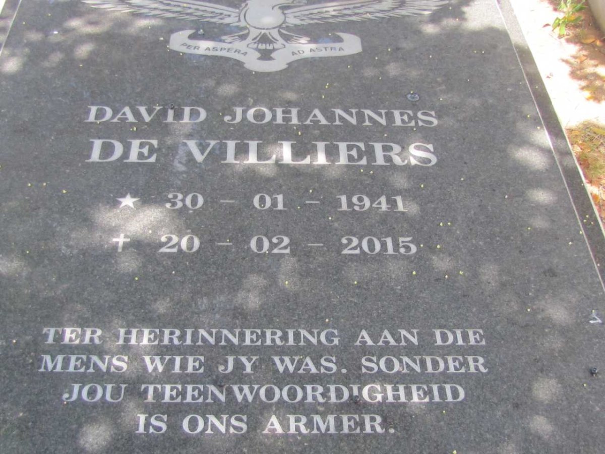 VILLIERS David Johannes, de 1941-2015