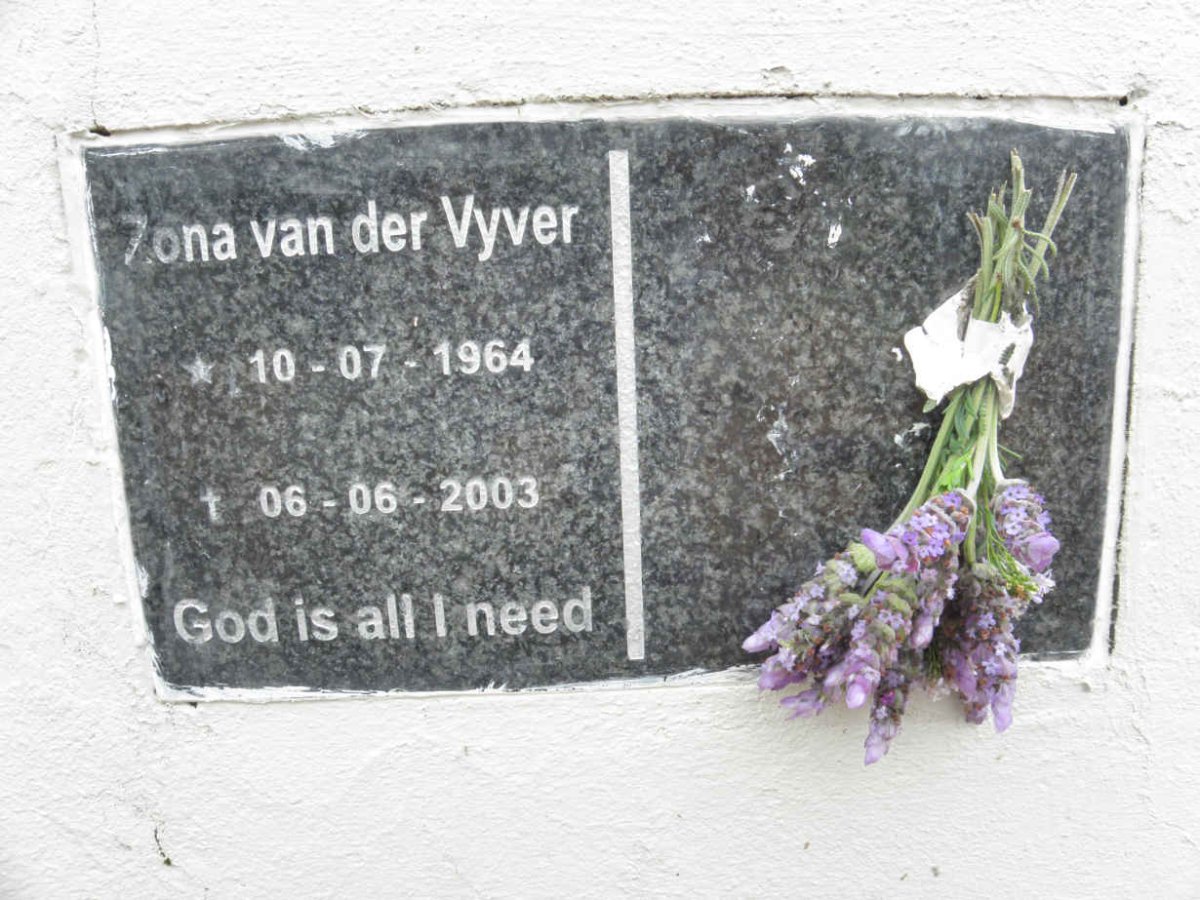 VYVER Zona, van der 1964-2003