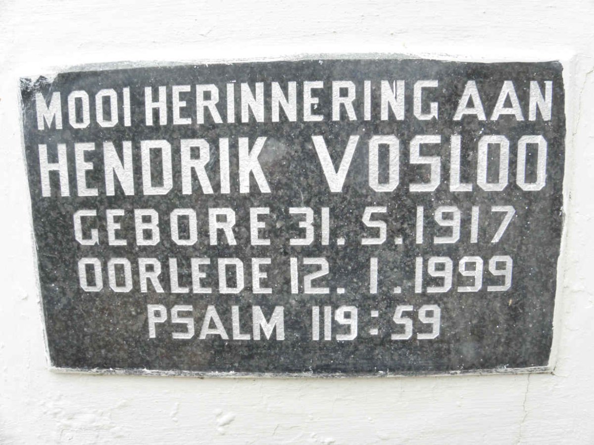 VOSLOO Hendrik 1917-1999