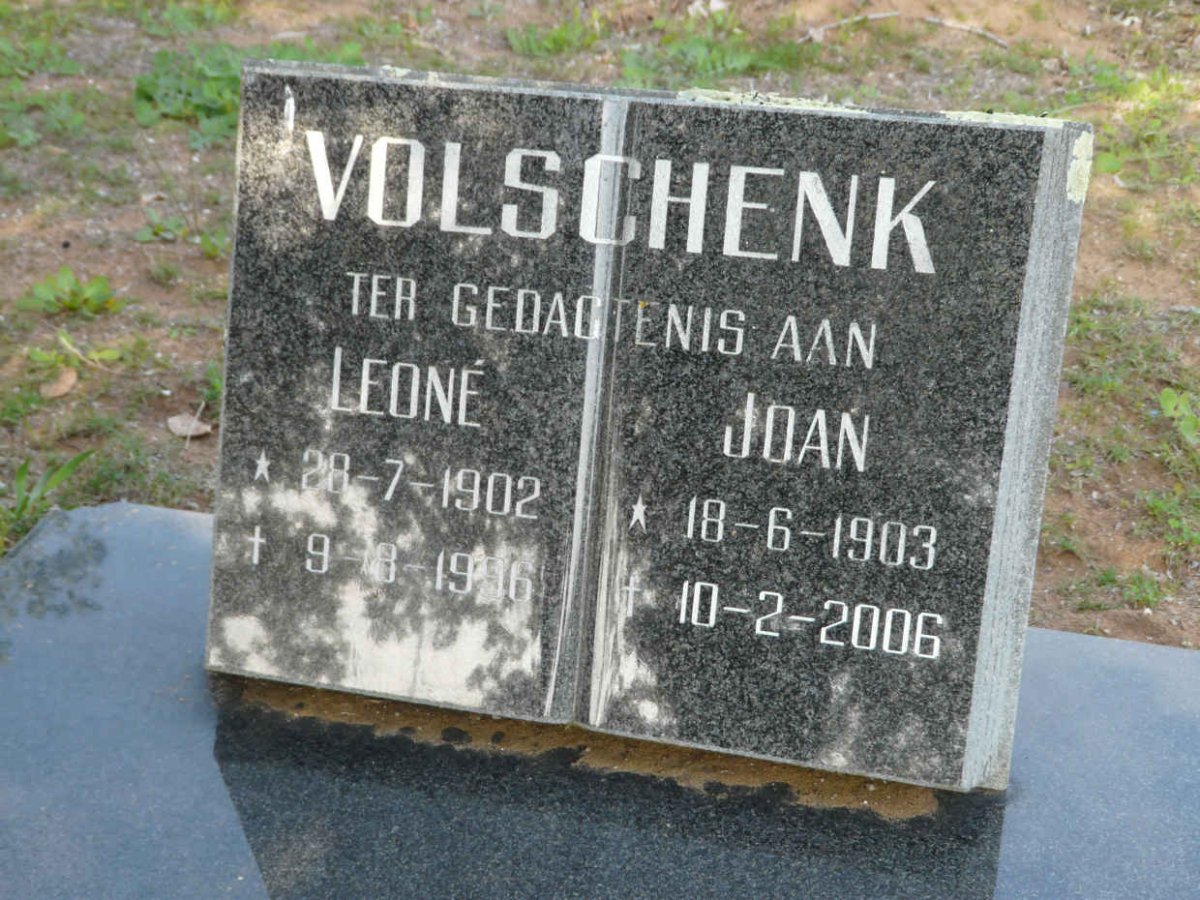 VOLSCHENK Leoné 1902-1996 :: Joan 1903-2006