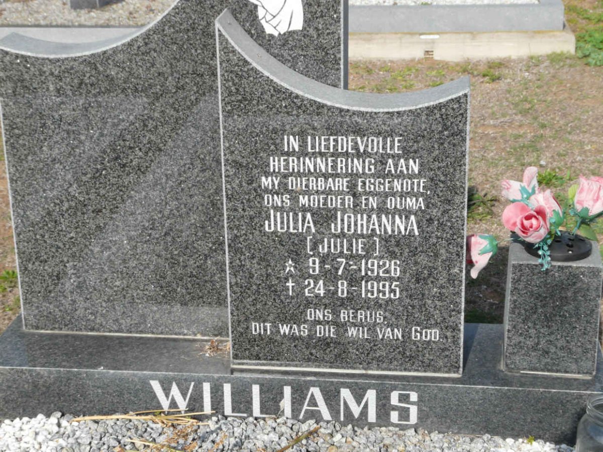 WILLIAMS Julia Johanna 1926-1995