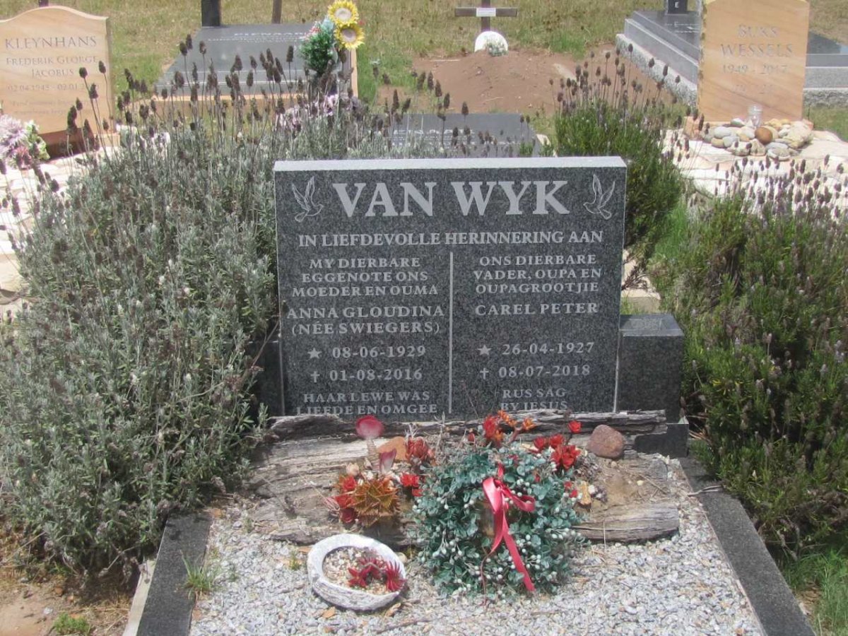 WYK Carel Peter 1927-2018 &amp; Anna Gloudina SWIEGERS 1929-2016