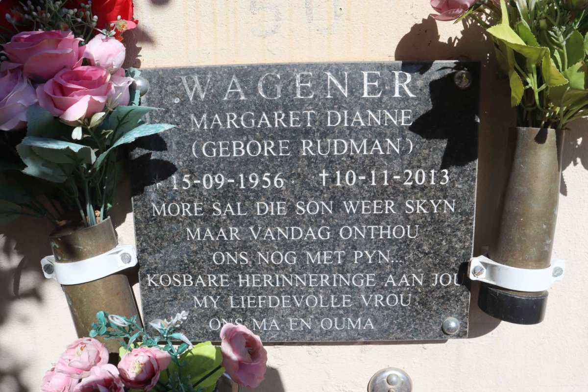 WAGENER Margaret Dianne nee RUDMAN 1956-2013