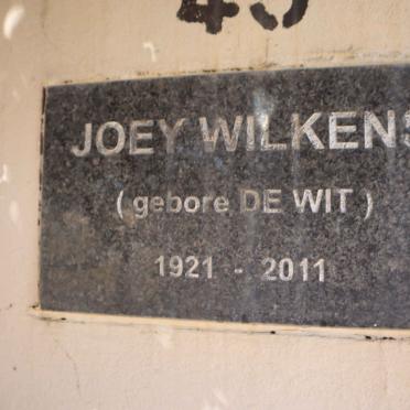 WILKENS Joey nee DE WIT 1921-2011