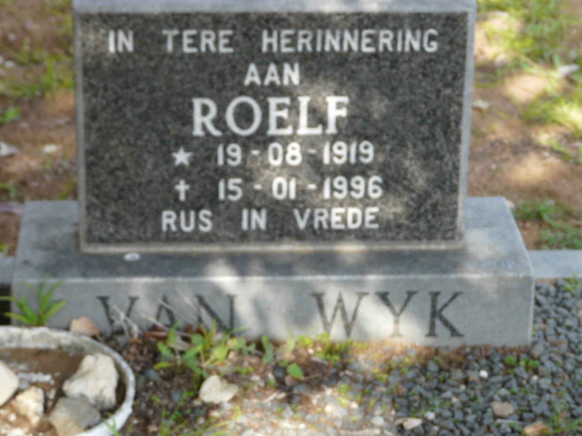 WYK Roelf, van 1919-1996