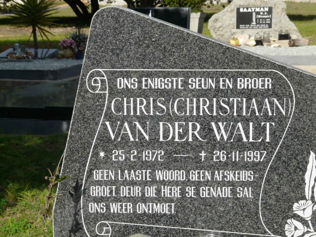 WALT Christiaan, van der 1972-1997